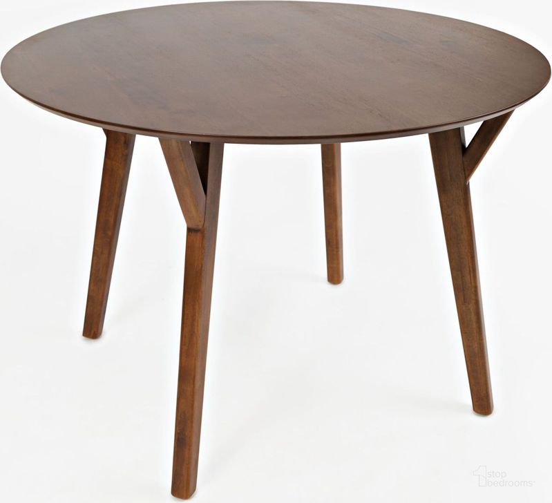 The appearance of Copenhagen Brown Round Dining Table designed by Jofran in the modern / contemporary interior design. This brown piece of furniture  was selected by 1StopBedrooms from Copenhgen Collection to add a touch of cosiness and style into your home. Sku: 1769-44. Table Base Style: Legs. Table Top Shape: Round. Material: Wood. Product Type: Dining Table. Image1