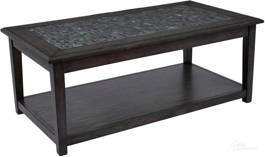 The appearance of Grey Mosaic Cocktail Table designed by Jofran in the transitional interior design. This gray piece of furniture  was selected by 1StopBedrooms from Grey Mosaic Collection to add a touch of cosiness and style into your home. Sku: 1798-1. Material: Wood. Product Type: Coffee and Cocktail Table. Image1