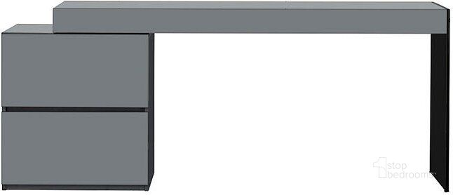 The appearance of Coach Modern Office Desk designed by J&M in the modern / contemporary interior design. This grey high gloss piece of furniture  was selected by 1StopBedrooms from Coach Collection to add a touch of cosiness and style into your home. Sku: 18075. Product Type: Home Office Desk. Image1