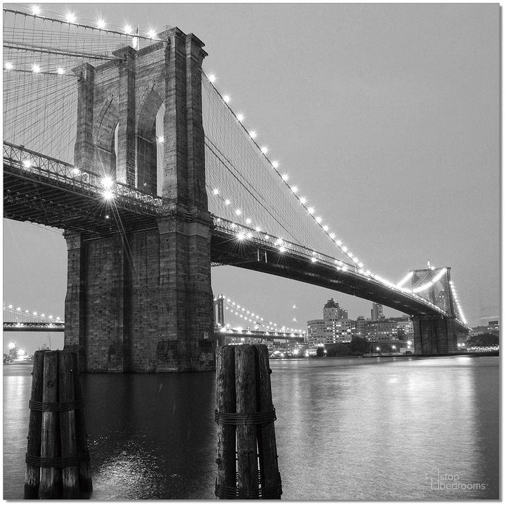The appearance of Black and White Brooklyn Bridge II Wall Art designed by J&M in the modern / contemporary interior design. This black piece of furniture  was selected by 1StopBedrooms from Black Collection to add a touch of cosiness and style into your home. Sku: 18182. Product Type: Wall Art. Material: Canvas.