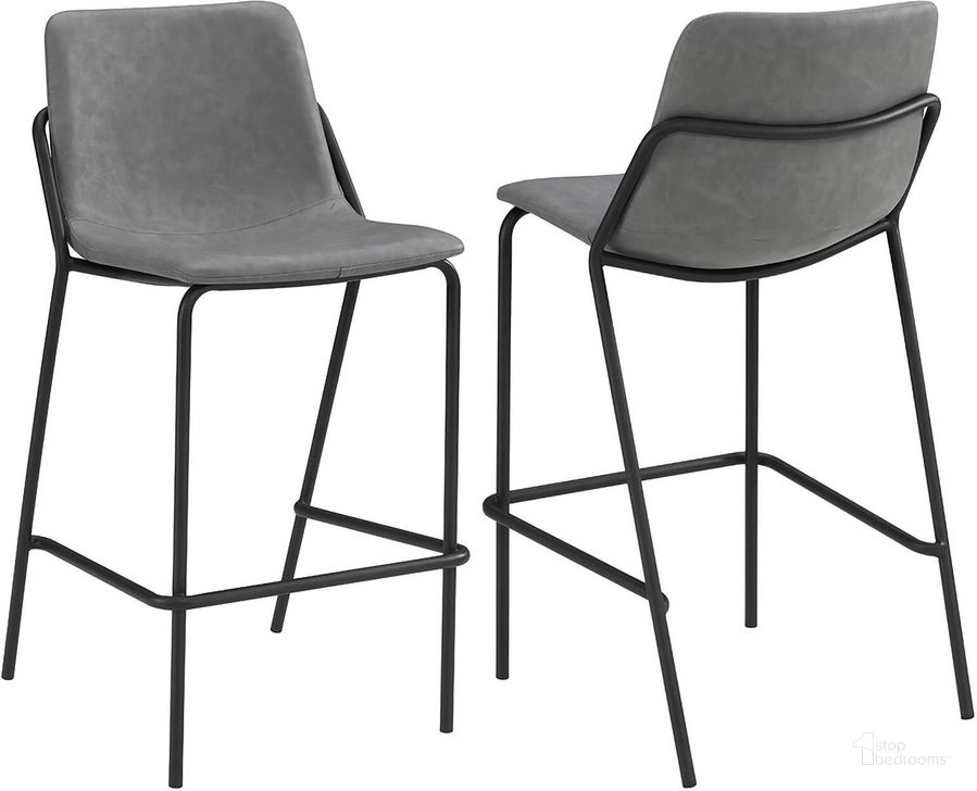 The appearance of 183453 Grey Bar Stool Set Of 2 designed by Coaster in the modern / contemporary interior design. This gray piece of furniture  was selected by 1StopBedrooms from  to add a touch of cosiness and style into your home. Sku: 183453. Product Type: Accent Chest. Material: Plywood. Image1