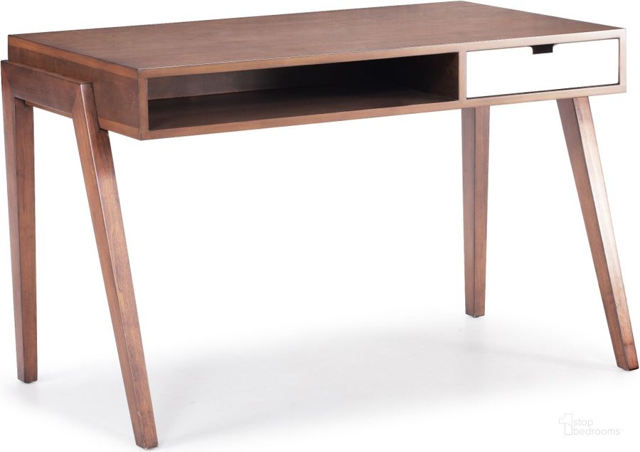 The appearance of Linea Walnut Desk designed by Zuo Modern in the modern / contemporary interior design. This walnut piece of furniture  was selected by 1StopBedrooms from Linea Collection to add a touch of cosiness and style into your home. Sku: 199054. Material: Wood. Product Type: Desk. Image1