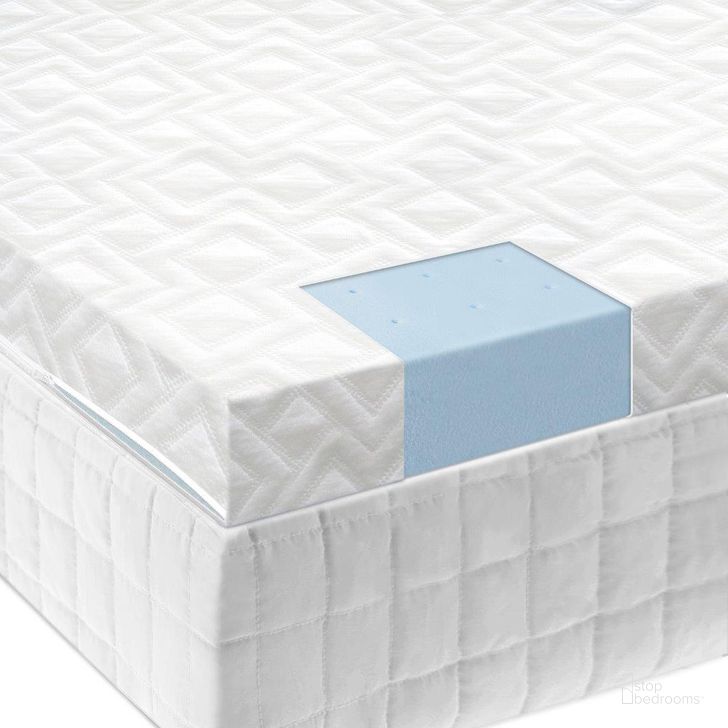 The appearance of 2.5 Inch Queen Gel Memory Foam Mattress Topper designed by Malouf in the modern / contemporary interior design. This gray piece of furniture  was selected by 1StopBedrooms from  to add a touch of cosiness and style into your home. Sku: IS25QQ45GT. Product Type: Mattress Topper. Image1