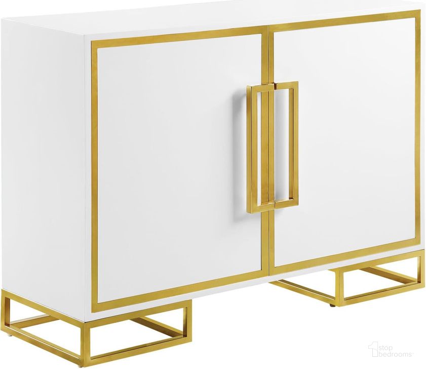 The appearance of 2-Door Accent Cabinet With Adjustable Shelves White and Gold designed by Coaster in the modern / contemporary interior design. This white and gold piece of furniture  was selected by 1StopBedrooms from Elsa Collection to add a touch of cosiness and style into your home. Sku: 959594. Material: MDF. Product Type: Accent Cabinet. Image1