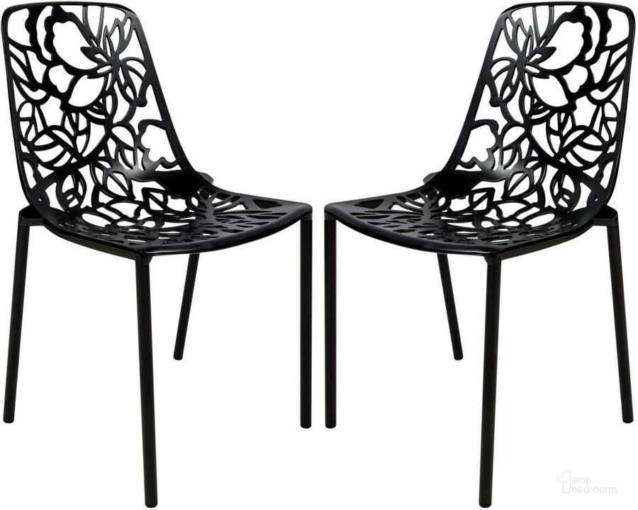 The appearance of 2 LeisureMod Devon Black Aluminum Armless Chairs designed by LeisureMod in the modern / contemporary interior design. This black piece of furniture  was selected by 1StopBedrooms from Devon Collection to add a touch of cosiness and style into your home. Sku: DC23BL2. Material: Aluminum. Product Type: Armless Chair. Image1