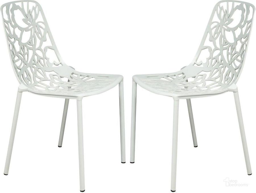 The appearance of 2 LeisureMod Devon White Aluminum Armless Chairs designed by LeisureMod in the modern / contemporary interior design. This white piece of furniture  was selected by 1StopBedrooms from Devon Collection to add a touch of cosiness and style into your home. Sku: DC23W2. Material: Aluminum. Product Type: Armless Chair. Image1