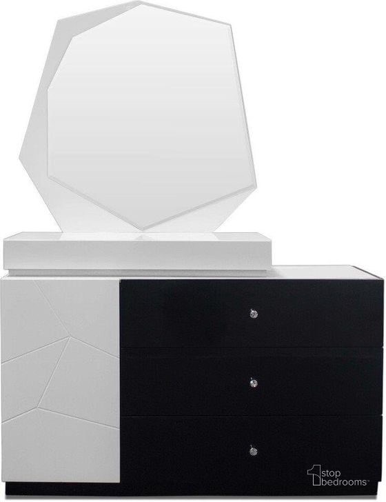 The appearance of 2 Piece Poplar Wood Dresser And Mirror Set In White And Black designed by Best Master Furniture in the modern / contemporary interior design. This white/black piece of furniture  was selected by 1StopBedrooms from  to add a touch of cosiness and style into your home. Sku: BERLDM. Material: Wood. Product Type: Dresser and Mirror. Image1