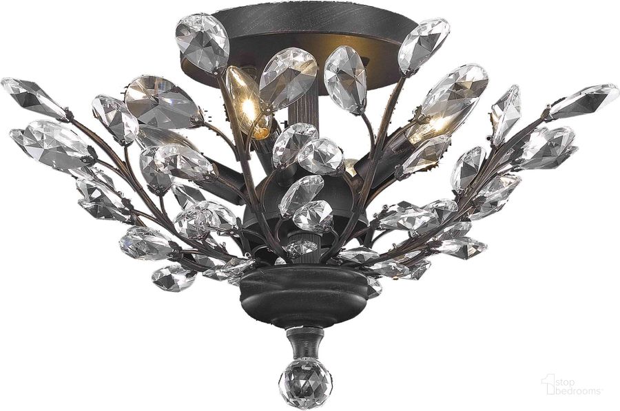 The appearance of Orchid 20 Dark Bronze 4 Light Flush Mount With Clear Royal Cut Crystal Trim designed by Elegant Lighting in the modern / contemporary interior design. This gray piece of furniture  was selected by 1StopBedrooms from Orchid Collection to add a touch of cosiness and style into your home. Sku: V2011F20DB/RC. Material: Steel. Product Type: Flush Mount.