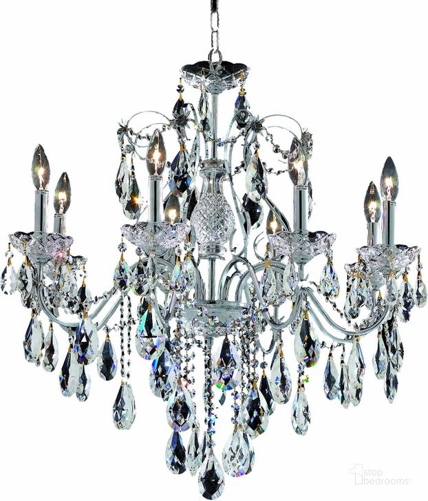 The appearance of 2016d26cRc St Francis 26 Chrome 8 Light Chandelier With Clear Royal Cut Crystal Trim designed by Elegant Lighting in the glam interior design. This chrome piece of furniture  was selected by 1StopBedrooms from St. Francis Collection to add a touch of cosiness and style into your home. Sku: 2016D26C/RC. Product Type: Chandelier. Material: Crystal.