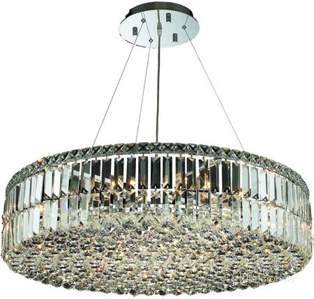The appearance of V2030d32cRc Maxime 32 Chrome 18 Light Chandelier With Clear Royal Cut Crystal Trim designed by Elegant Lighting in the modern / contemporary interior design. This chrome piece of furniture  was selected by 1StopBedrooms from Maxime Collection to add a touch of cosiness and style into your home. Sku: V2030D32C/RC. Product Type: Chandelier. Material: Crystal.