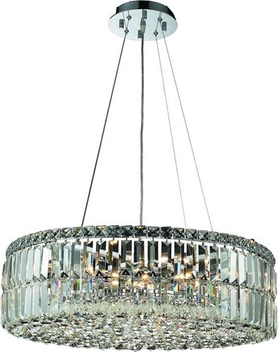 The appearance of V2030d24cRc Maxime 24 Chrome 12 Light Chandelier With Clear Royal Cut Crystal Trim designed by Elegant Lighting in the modern / contemporary interior design. This chrome piece of furniture  was selected by 1StopBedrooms from Maxime Collection to add a touch of cosiness and style into your home. Sku: V2030D24C/RC. Product Type: Chandelier. Material: Crystal.