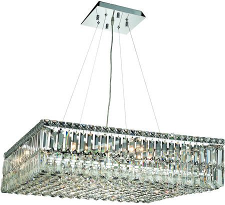 The appearance of V2032d32cRc Maxime 32 Chrome 12 Light Chandelier With Clear Royal Cut Crystal Trim designed by Elegant Lighting in the modern / contemporary interior design. This chrome piece of furniture  was selected by 1StopBedrooms from Maxime Collection to add a touch of cosiness and style into your home. Sku: V2032D32C/RC. Product Type: Chandelier. Material: Crystal.