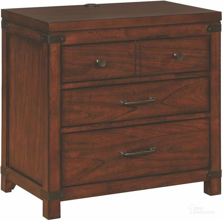 The appearance of Artesia Dark Cocoa 3 Drawer Nightstand designed by Coaster in the transitional interior design. This brown piece of furniture  was selected by 1StopBedrooms from Artesia Collection to add a touch of cosiness and style into your home. Sku: 204476. Material: Wood. Product Type: Nightstand. Image1