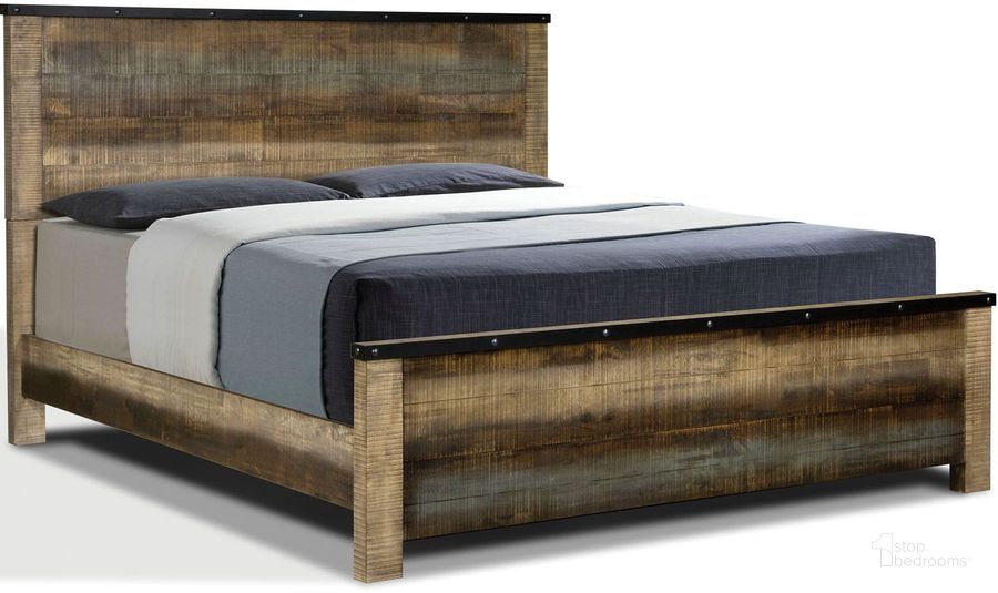 The appearance of Sembene Antique Multicolor King Panel Bed designed by Coaster in the rustic / southwestern interior design. This brown piece of furniture  was selected by 1StopBedrooms from Sembene Collection to add a touch of cosiness and style into your home. Sku: 205091KEB1;205091KEB2;205091KEB3. Bed Type: Panel Bed. Material: Wood. Product Type: Panel Bed. Bed Size: King. Image1