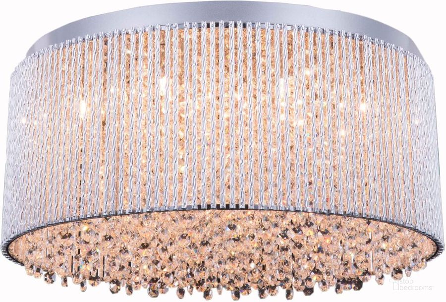 The appearance of Influx 20 Chrome 12 Light Flush Mount With Clear Royal Cut Crystal Trim designed by Elegant Lighting in the modern / contemporary interior design. This chrome piece of furniture  was selected by 1StopBedrooms from Influx Collection to add a touch of cosiness and style into your home. Sku: V2092F20C/RC. Material: Stainless Steel. Product Type: Flush Mount.