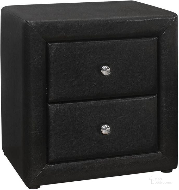 The appearance of 21 Inch Black Leather-Look Night Stand designed by Monarch Specialties in the modern / contemporary interior design. This black piece of furniture  was selected by 1StopBedrooms from  to add a touch of cosiness and style into your home. Sku: I 5603. Product Type: Nightstand. Material: MDF. Image1