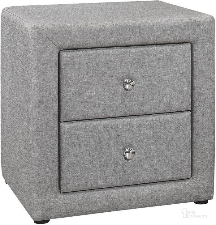 The appearance of 21 Inch Grey Linen Night Stand designed by Monarch Specialties in the modern / contemporary interior design. This light gray piece of furniture  was selected by 1StopBedrooms from  to add a touch of cosiness and style into your home. Sku: I 5604. Product Type: Nightstand. Material: MDF. Image1