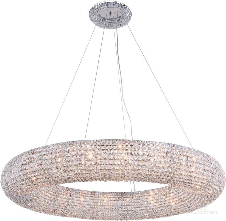 The appearance of Paris 52" Chrome 20 Light Chandelier With Clear Royal Cut Crystal Trim designed by Elegant Lighting in the glam interior design. This chrome piece of furniture  was selected by 1StopBedrooms from Paris Collection to add a touch of cosiness and style into your home. Sku: 2114G52C/RC. Product Type: Chandelier. Material: Crystal. Image1