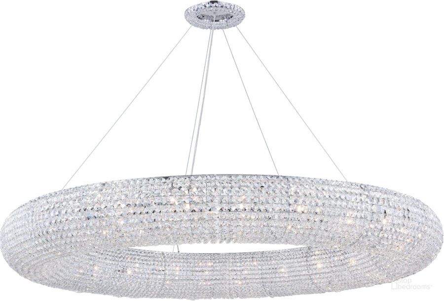 The appearance of Paris 59 Chrome 24 Light Chandelier With Clear Royal Cut Crystal Trim designed by Elegant Lighting in the glam interior design. This chrome piece of furniture  was selected by 1StopBedrooms from Paris Collection to add a touch of cosiness and style into your home. Sku: 2114G59C/RC. Product Type: Chandelier. Material: Crystal.