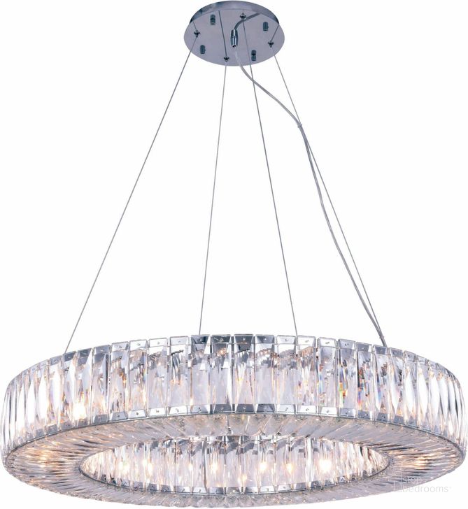 The appearance of Cuvette 32 Chrome 20 Light Chandelier With Clear Royal Cut Crystal Trim designed by Elegant Lighting in the glam interior design. This chrome piece of furniture  was selected by 1StopBedrooms from Cuvette Collection to add a touch of cosiness and style into your home. Sku: 2116D32C/RC. Product Type: Chandelier. Material: Stainless Steel.