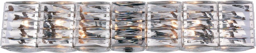 The appearance of Cuvette 34 Chrome 8 Light Wall Sconce Vanity With Clear Royal Cut Crystal Trim designed by Elegant Lighting in the glam interior design. This chrome piece of furniture  was selected by 1StopBedrooms from Cuvette Collection to add a touch of cosiness and style into your home. Sku: 2117W33C/RC. Product Type: Wall Sconce. Material: Iron.