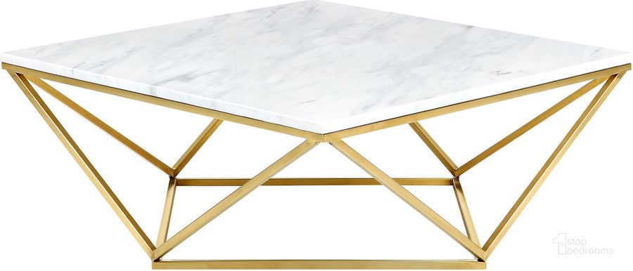 The appearance of Meridian Mason Coffee Table in Gold designed by Meridian in the modern / contemporary interior design. This gold piece of furniture  was selected by 1StopBedrooms from Mason Collection to add a touch of cosiness and style into your home. Sku: 216-C-1;216-C-2. Material: Other. Product Type: Coffee Table. Image1