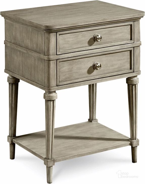 The appearance of Morrissey Bezel Kirke Leg Nightstand designed by A.R.T. in the transitional interior design. This brown piece of furniture  was selected by 1StopBedrooms from Morrissey Collection to add a touch of cosiness and style into your home. Sku: 218141-2727. Material: Wood. Product Type: Nightstand. Image1