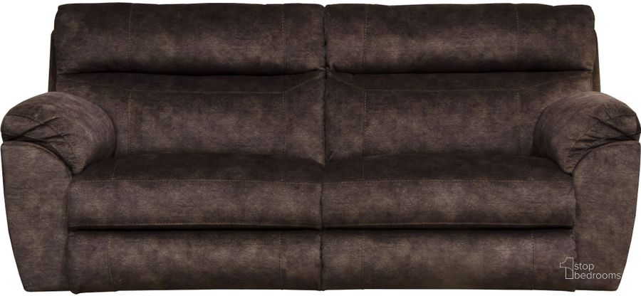 The appearance of Sedona Mocha Power Reclining Sofa With Power Lumbar designed by Catnapper in the modern / contemporary interior design. This brown piece of furniture  was selected by 1StopBedrooms from Sedona Collection to add a touch of cosiness and style into your home. Sku: 762221279329. Material: Fabric. Product Type: Reclining Sofa. Image1
