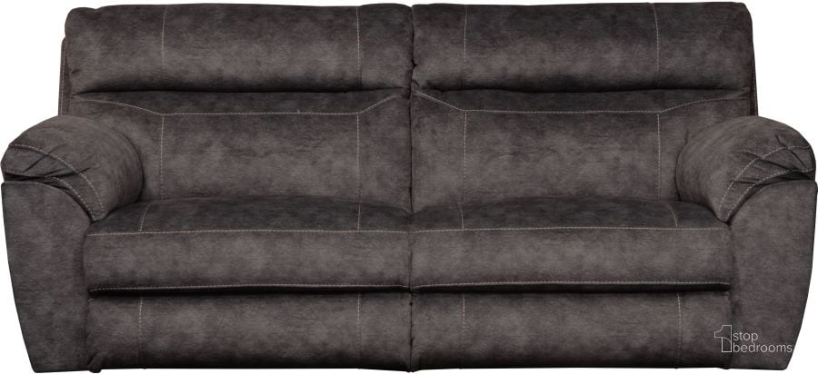 The appearance of Sedona Smoke Power Reclining Sofa designed by Catnapper in the modern / contemporary interior design. This gray piece of furniture  was selected by 1StopBedrooms from Sedona Collection to add a touch of cosiness and style into your home. Sku: 62221279328. Material: Fabric. Product Type: Reclining Sofa. Image1