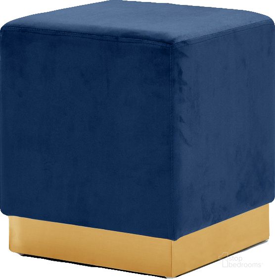The appearance of Meridian Jax 134Navy Velvet Ottoman designed by Meridian in the modern / contemporary interior design. This navy velvet piece of furniture  was selected by 1StopBedrooms from Jax Collection to add a touch of cosiness and style into your home. Sku: 134Navy. Product Type: Ottoman. Image1