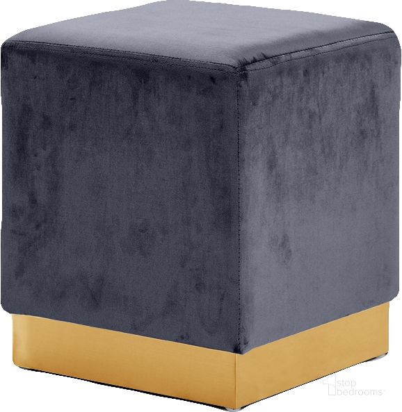 The appearance of Meridian Jax 134Grey Velvet Ottoman designed by Meridian in the modern / contemporary interior design. This grey velvet piece of furniture  was selected by 1StopBedrooms from Jax Collection to add a touch of cosiness and style into your home. Sku: 134Grey. Product Type: Ottoman. Image1