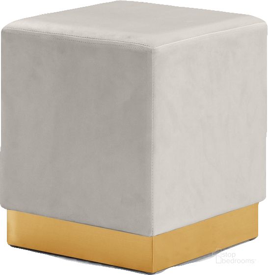 The appearance of Meridian Jax Cream Velvet Ottoman designed by Meridian in the modern / contemporary interior design. This cream velvet piece of furniture  was selected by 1StopBedrooms from Jax Collection to add a touch of cosiness and style into your home. Sku: 134Cream. Product Type: Ottoman. Image1