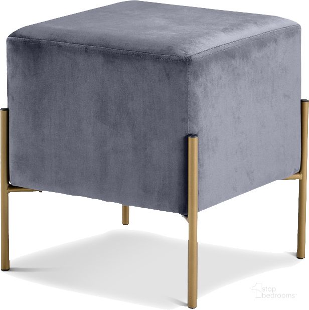 The appearance of Meridian Isla Grey Velvet Ottoman designed by Meridian in the modern / contemporary interior design. This grey velvet piece of furniture  was selected by 1StopBedrooms from Isla Collection to add a touch of cosiness and style into your home. Sku: 131Grey. Product Type: Ottoman. Image1