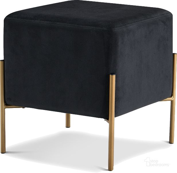 The appearance of Meridian Isla Black Velvet Ottoman designed by Meridian in the modern / contemporary interior design. This black velvet piece of furniture  was selected by 1StopBedrooms from Isla Collection to add a touch of cosiness and style into your home. Sku: 131Black. Product Type: Ottoman. Image1