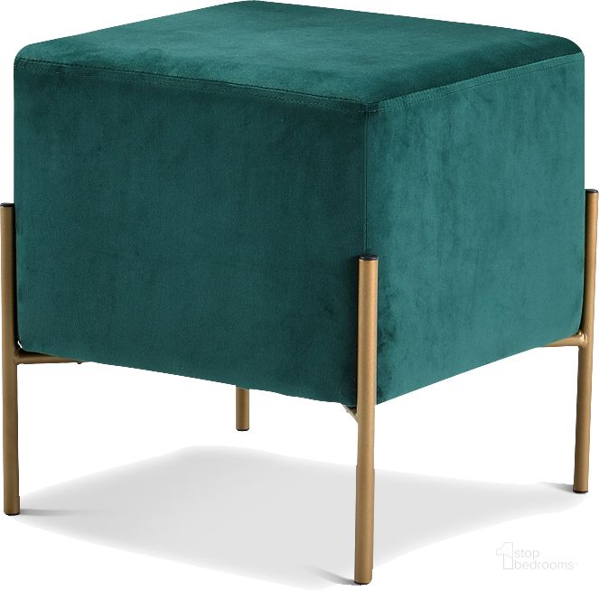 The appearance of Meridian Isla Green Velvet Ottoman designed by Meridian in the modern / contemporary interior design. This green velvet piece of furniture  was selected by 1StopBedrooms from Isla Collection to add a touch of cosiness and style into your home. Sku: 131Green. Product Type: Ottoman. Image1