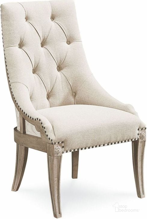 The appearance of Arch Salvage Parchment Reeves Host Chair designed by A.R.T. in the modern / contemporary interior design. This beige piece of furniture  was selected by 1StopBedrooms from Arch Salvage Collection to add a touch of cosiness and style into your home. Sku: 233200-2802. Material: Fabric. Product Type: Arm Chair. Image1