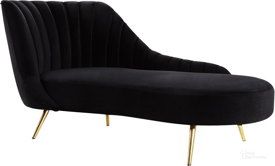 The appearance of Meridian Margo Black Velvet Chaise designed by Meridian in the modern / contemporary interior design. This black velvet piece of furniture  was selected by 1StopBedrooms from Margo Collection to add a touch of cosiness and style into your home. Sku: 622Black-Chaise. Product Type: Chaise. Material: Velvet. Image1
