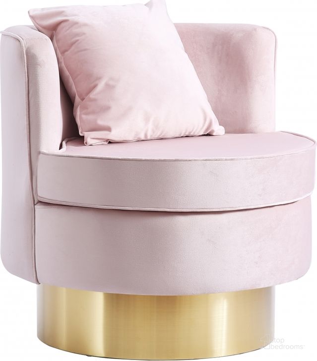 The appearance of Meridian Kendra Pink Velvet Accent Chair designed by Meridian in the modern / contemporary interior design. This pink velvet piece of furniture  was selected by 1StopBedrooms from Kendra Collection to add a touch of cosiness and style into your home. Sku: 576Pink. Product Type: Accent Chair. Material: Velvet. Image1