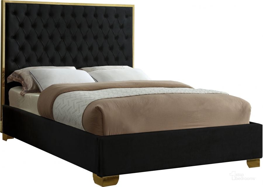 The appearance of Meridian Lana Black Velvet King Bed designed by Meridian in the modern / contemporary interior design. This black velvet piece of furniture  was selected by 1StopBedrooms from Lana Collection to add a touch of cosiness and style into your home. Sku: LanaBlack-K-1;LanaBlack-K-2. Bed Type: Platform Bed. Product Type: Platform Bed. Bed Size: King. Material: Velvet. Image1