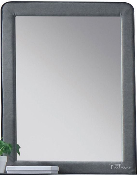 The appearance of Valda Light Gray Mirror designed by ACME in the transitional interior design. This gray piece of furniture  was selected by 1StopBedrooms from Valda Collection to add a touch of cosiness and style into your home. Sku: 24524. Material: Glass. Product Type: Dresser Mirror. Image1