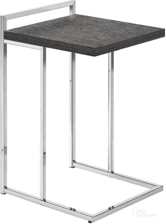 The appearance of 25 Inch Accent Table In Grey And Chrome Metal designed by Monarch Specialties in the modern / contemporary interior design. This grey piece of furniture  was selected by 1StopBedrooms from  to add a touch of cosiness and style into your home. Sku: I 3637. Material: Metal. Product Type: Accent Table. Image1
