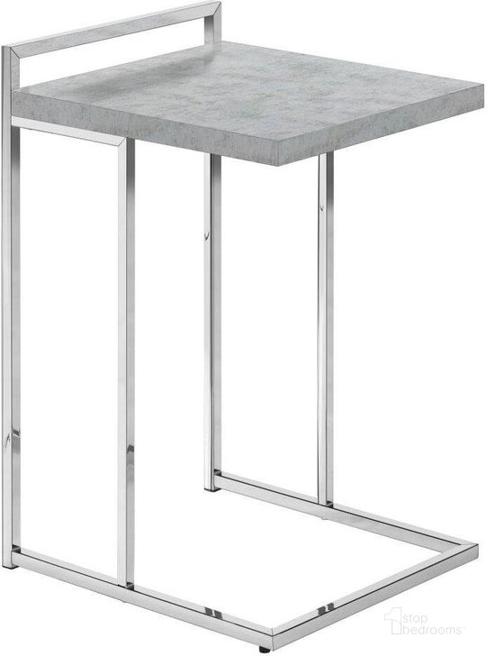 The appearance of 25 Inch Accent Table In Grey Cement And Chrome Metal designed by Monarch Specialties in the modern / contemporary interior design. This grey piece of furniture  was selected by 1StopBedrooms from  to add a touch of cosiness and style into your home. Sku: I 3639. Material: Metal. Product Type: Accent Table. Image1
