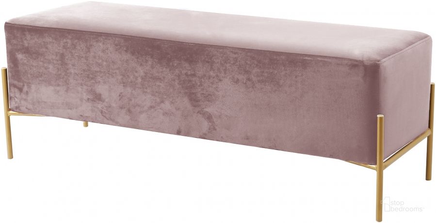 The appearance of Meridian Isla Pink Velvet Bench designed by Meridian in the modern / contemporary interior design. This pink velvet piece of furniture  was selected by 1StopBedrooms from Isla Collection to add a touch of cosiness and style into your home. Sku: 143Pink. Product Type: Bedroom Bench. Image1
