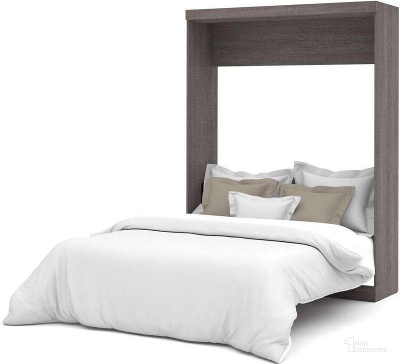The appearance of Nebula Bark Gray Queen Wall Bed designed by Bestar in the modern / contemporary interior design. This gray piece of furniture  was selected by 1StopBedrooms from Nebula Collection to add a touch of cosiness and style into your home. Sku: 25184-47. Material: Wood. Bed Size: Queen. Bed Type: Murphy Bed. Product Type: Murphy Bed. Image1
