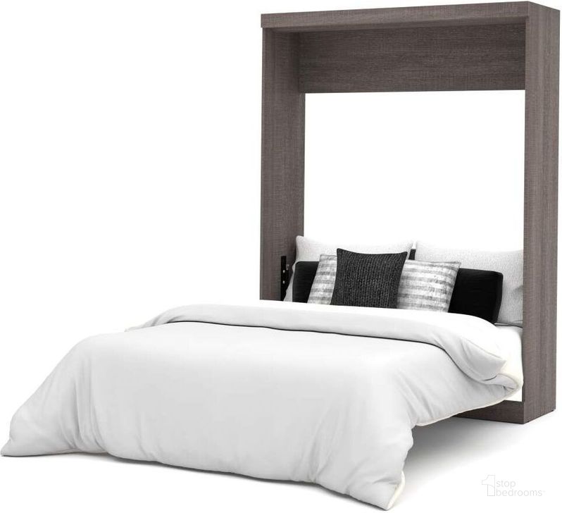 The appearance of Nebula Bark Gray and White Queen Wall Bed designed by Bestar in the modern / contemporary interior design. This gray piece of furniture  was selected by 1StopBedrooms from Nebula Collection to add a touch of cosiness and style into your home. Sku: 25184-4717. Material: Wood. Bed Size: Queen. Bed Type: Murphy Bed. Product Type: Murphy Bed. Image1