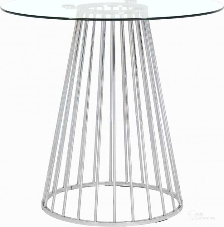 The appearance of Meridian Gio Chrome Counter Height Table designed by Meridian in the modern / contemporary interior design. This chrome piece of furniture  was selected by 1StopBedrooms from Gio Collection to add a touch of cosiness and style into your home. Sku: 754-T-1;754-T-2. Table Top Shape: Round. Product Type: Counter Height Table. Image1