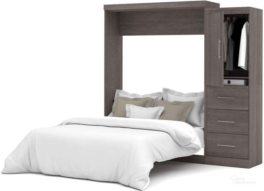 The appearance of Nebula Bark Gray 90" Queen Wall Bed Kit with 3-Drawer Set designed by Bestar in the modern / contemporary interior design. This gray piece of furniture  was selected by 1StopBedrooms from Nebula Collection to add a touch of cosiness and style into your home. Sku: 25882-47. Material: Wood. Bed Size: Queen. Bed Type: Murphy Bed. Product Type: Murphy Bed. Image1