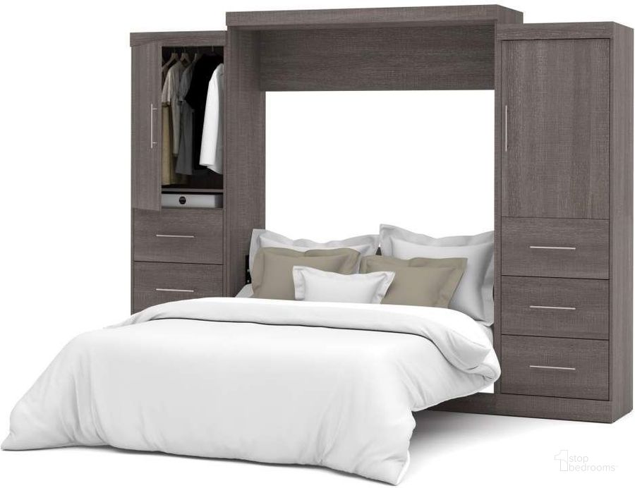 The appearance of Nebula Bark Gray 115" Queen Wall Bed Kit designed by Bestar in the modern / contemporary interior design. This gray piece of furniture  was selected by 1StopBedrooms from Nebula Collection to add a touch of cosiness and style into your home. Sku: 25884-47. Material: Wood. Bed Size: Queen. Bed Type: Murphy Bed. Product Type: Murphy Bed. Image1