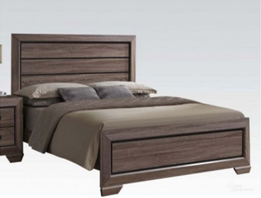 The appearance of Acme Lyndon Queen Panel Bed in Weathered Gray Grain designed by ACME in the transitional interior design. This red piece of furniture  was selected by 1StopBedrooms from Lyndon Collection to add a touch of cosiness and style into your home. Sku: 26020Q-HF;26021Q-R. Bed Type: Panel Bed. Material: Wood. Product Type: Panel Bed. Bed Size: Queen. Image1