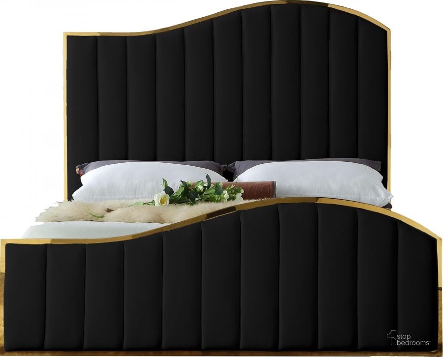 The appearance of Meridian Jolie Black Velvet Queen Bed designed by Meridian in the modern / contemporary interior design. This black velvet piece of furniture  was selected by 1StopBedrooms from Jolie Collection to add a touch of cosiness and style into your home. Sku: JolieBlack-Q-1;JolieBlack-Q-2;JolieBlack-Q-3. Bed Type: Platform Bed. Product Type: Platform Bed. Bed Size: Queen. Material: Velvet. Image1